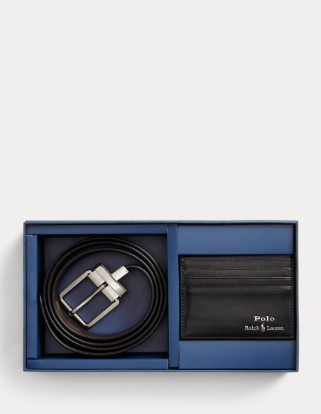 LEATHER BELT & CARD CASE GIFT SET