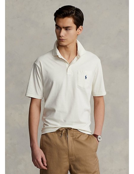 CLASSIC FIT COTTON-LINEN POLO SHIRT