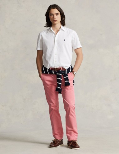 WASHED STRETCH SLIM FIT CHINO TROUSER