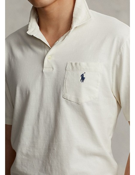 CLASSIC FIT COTTON-LINEN POLO SHIRT