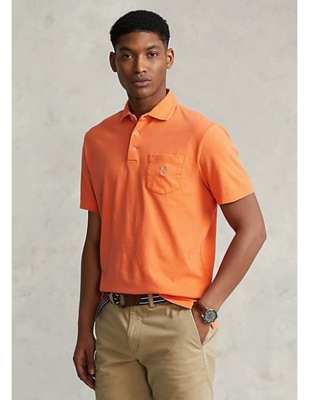 CLASSIC FIT COTTON-LINEN POLO SHIRT