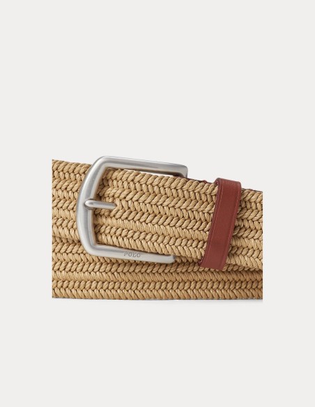 LEATHER TRIM BRAIDED BELT