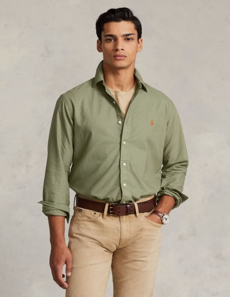 SLIM FIT GARMENT-DYED OXFORD SHIRT