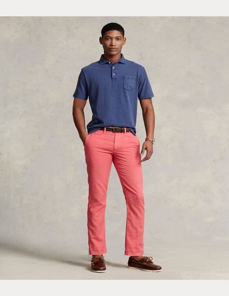 CLASSIC FIT COTTON LINEN POLO SHIRT