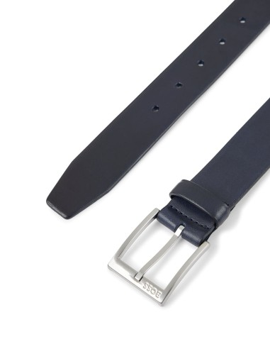 LEATHER BELT WITH SILVER-TONED BUCKLE