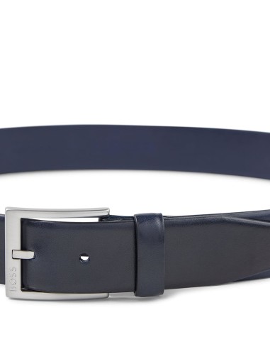 LEATHER BELT WITH SILVER-TONED BUCKLE