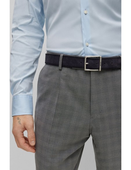 SUEDE BELT WITH SQUARED BUCKLE