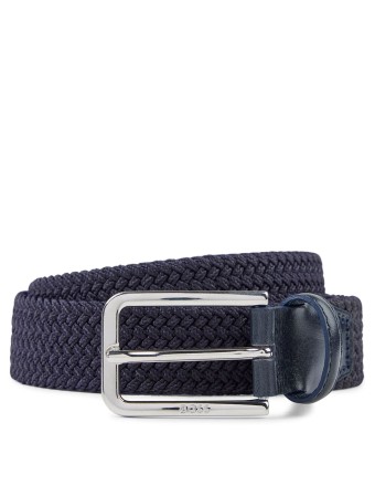 WOVEN BELT WITH LEATHER...