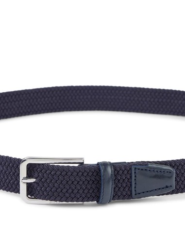 WOVEN BELT WITH LEATHER FACINGS