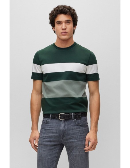 WOVEN-LEATHER BELT WITH LOGO KEEPER