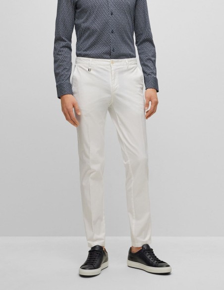 SLIM FIT TROUSERS WITH SIGNATURE STRIPE