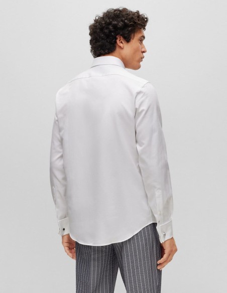 REGULAR FIT SHIRT IN MICRO-STRUCTURED COTTON