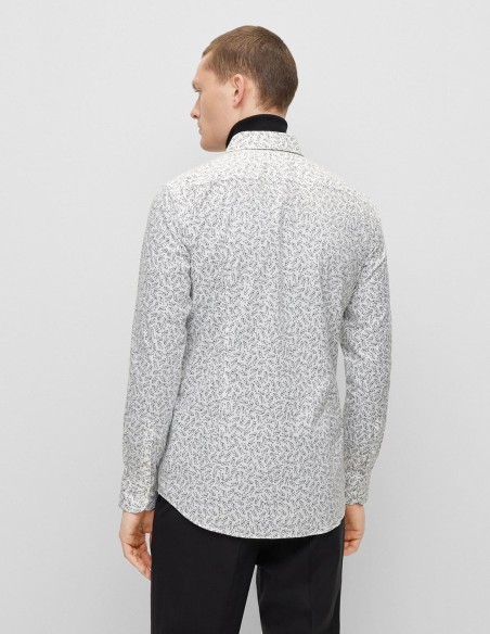 SLIM FIT SHIRT IN PRINTED STRETCH COTTON