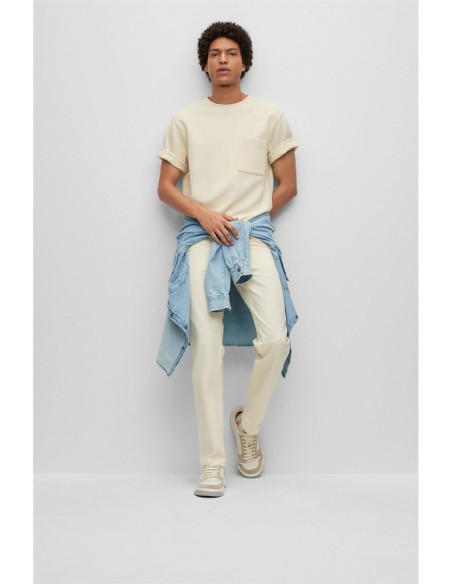 SLIM FIT TROUSERS IN STRETCH COTTON SATIN