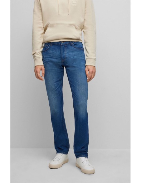REGULAR FIT JEANS IN CASHMERE TOUCH DENIM