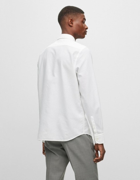 CASUAL FIT SHIRT IN HONEYCOMB-WEAVE COTTON