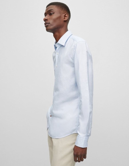 CASUAL FIT SHIRT IN A LINEN BLEND WITH COTTON