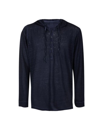 LINEN HOODED T-SHIRT