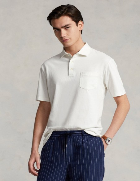 CLASSIC FIT COTTON LINEN POLO SHIRT