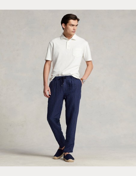 CLASSIC FIT COTTON LINEN POLO SHIRT