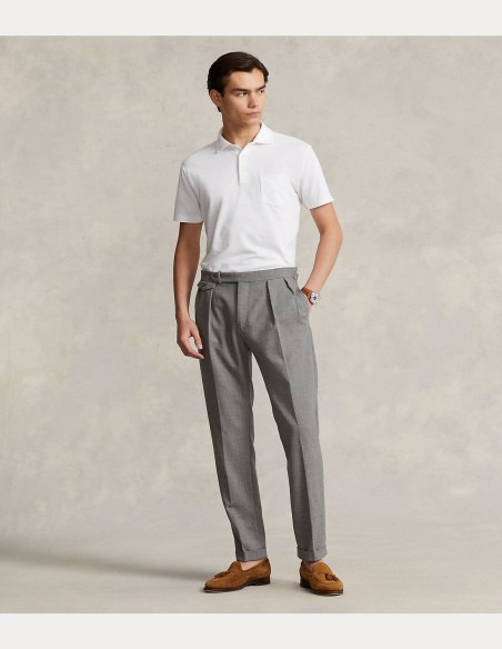 CUSTOM SLIM FIT COTTON-LINEN POLO SHIRT