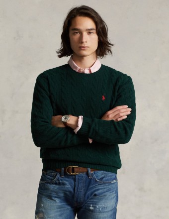 CABLE-KNIT WOOL-CASHMERE...