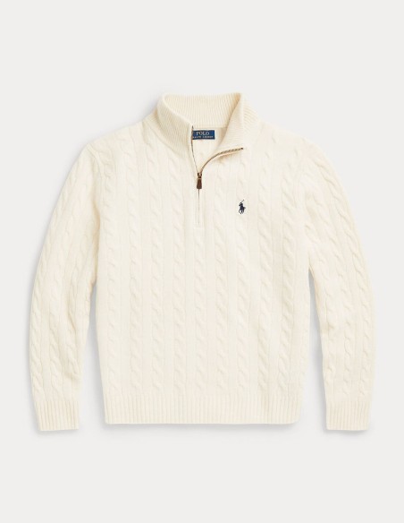 CABLE-KNIT WOOL-CASHMERE SWEATER