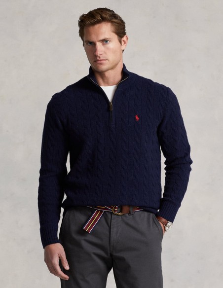 CABLE-KNIT WOOL-CASHMERE SWEATER