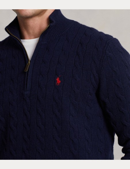 CABLE-KNIT WOOL-CASHMERE SWEATER