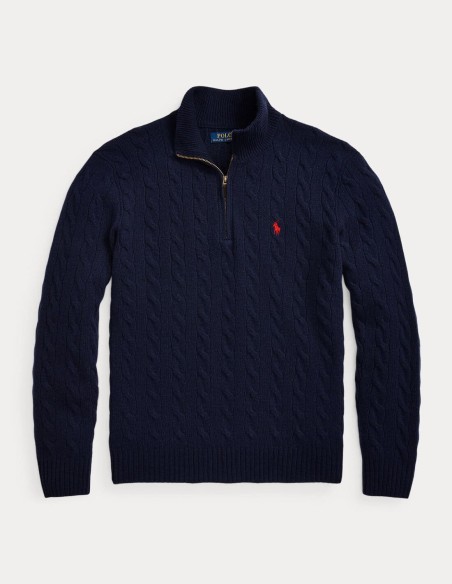 CABLE-KNIT WOOL-CASHMERE SWEATER