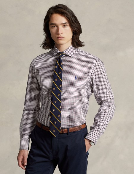 SLIM FIT CHECKED POPLIN SHIRT