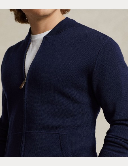 WASHABLE WOOL FULL-ZIP SWEATER