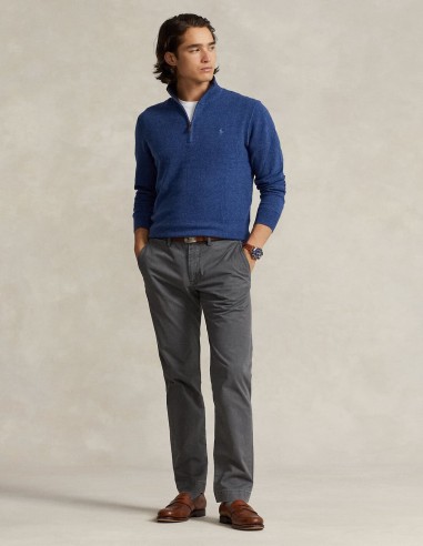 WASHED STRETCH SLIM FIT CHINO TROUSER