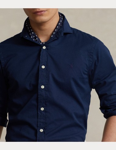 SLIM FIT GARMENT-DYED TWILL SHIRT