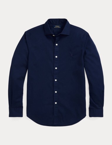 SLIM FIT GARMENT-DYED TWILL SHIRT