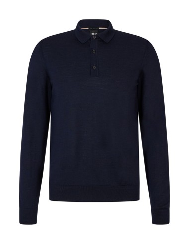 SLIM FIT WOOL SWEATER WITH POLO COLLAR
