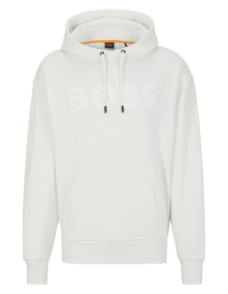 LOGO PRINT HOODIE IN TERRY COTTON