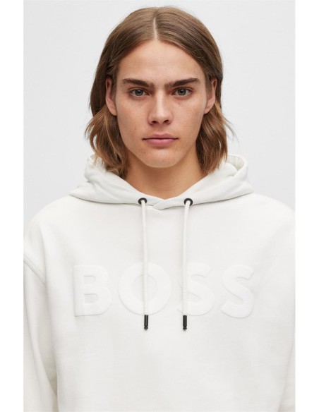 LOGO PRINT HOODIE IN TERRY COTTON