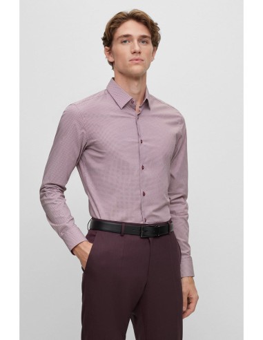 SLIM FIT SHIRT IN PATTERNED STRETCH...