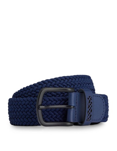 WOVEN BELT WITH LEATHER TRIMS