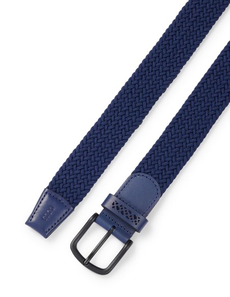 WOVEN BELT WITH LEATHER TRIMS