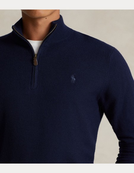 WASHABLE WOOL QUARTER ZIP JUMPER