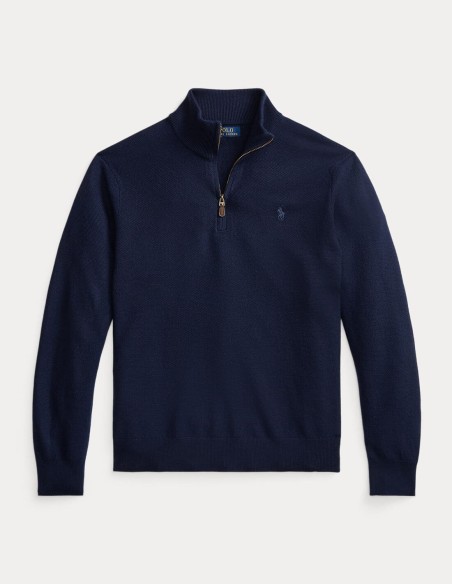 WASHABLE WOOL QUARTER ZIP JUMPER