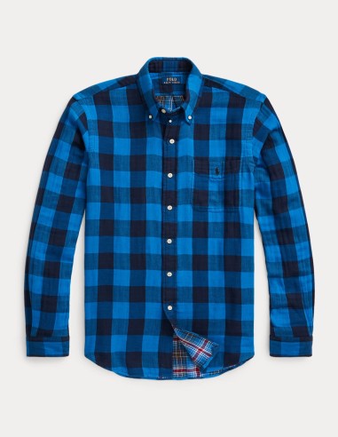 CUSTOM FIT CHECKED DOUBLE-FACED SHIRT