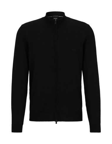 ZIP-UP WOOL CARDIGAN WITH EMBROIDERED...