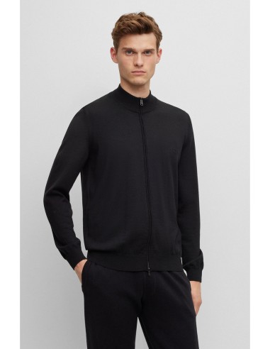 ZIP-UP WOOL CARDIGAN WITH EMBROIDERED...