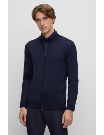 ZIP-UP WOOL CARDIGAN WITH...