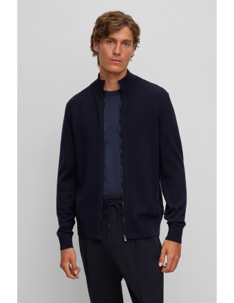 ZIP-UP CARDIGAN WITH MIXED...
