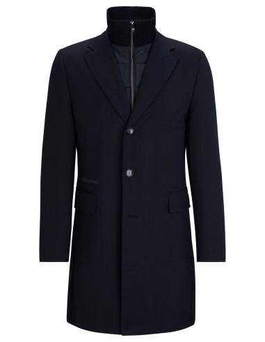 WATER-REPELLENT WOOL-BLEND COAT WITH...