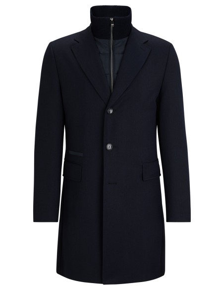 WATER-REPELLENT WOOL-BLEND COAT WITH ZIP UP INNER